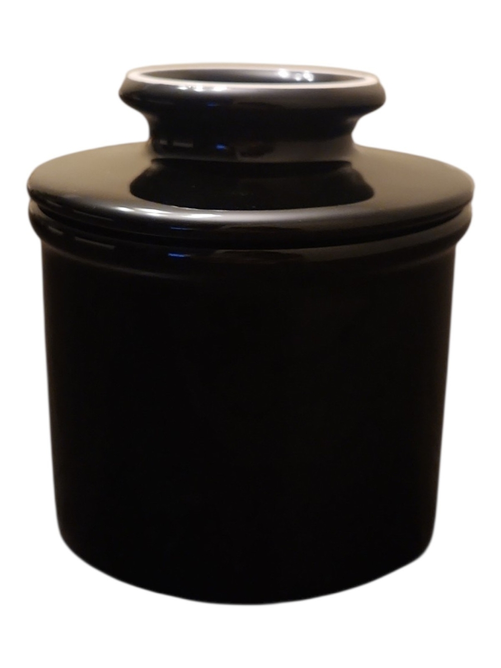 L. Tremain Black Ceramic "The Original Butter Bell Crock" -French Butter Keeper